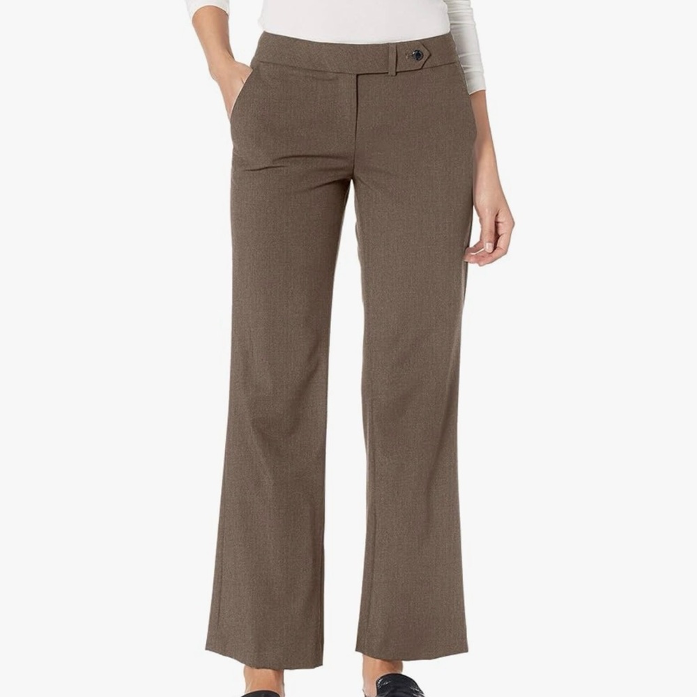 Calvin Klein Olive-Brown Bootcut Dress Pants - Picture 2 of 5